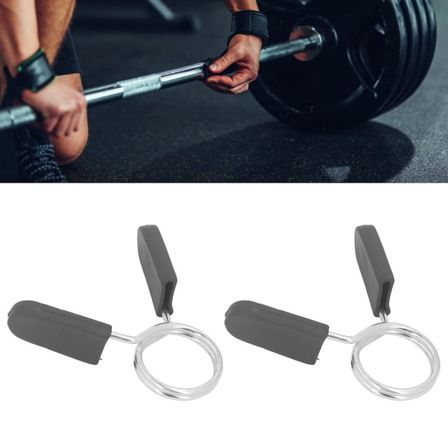 Dumbbell Spring Clip, Spring Clip Collars Strong Grip 2PCS Steel Anti Slip for Strength Training