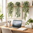 thumbnail image 3 of KIRIFLY Artificial Plants Hanging Fake Decor 3Pcs Faux Potted Eucalyptus Plants for Bathroom Home Office Desk Wall Shelf Bookcase Accessories Decor Indoor, 3 of 8