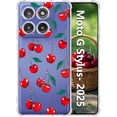 thumbnail image 1 of wonima11 for Motorola Moto G Stylus 2025 Clear Case with Cherry Design, Upgraded [Full Camera Protection] Shockproof Bumper Corner Transparent Soft TPU Girls Women Slim Floral Cover, Red Cherry, 1 of 1