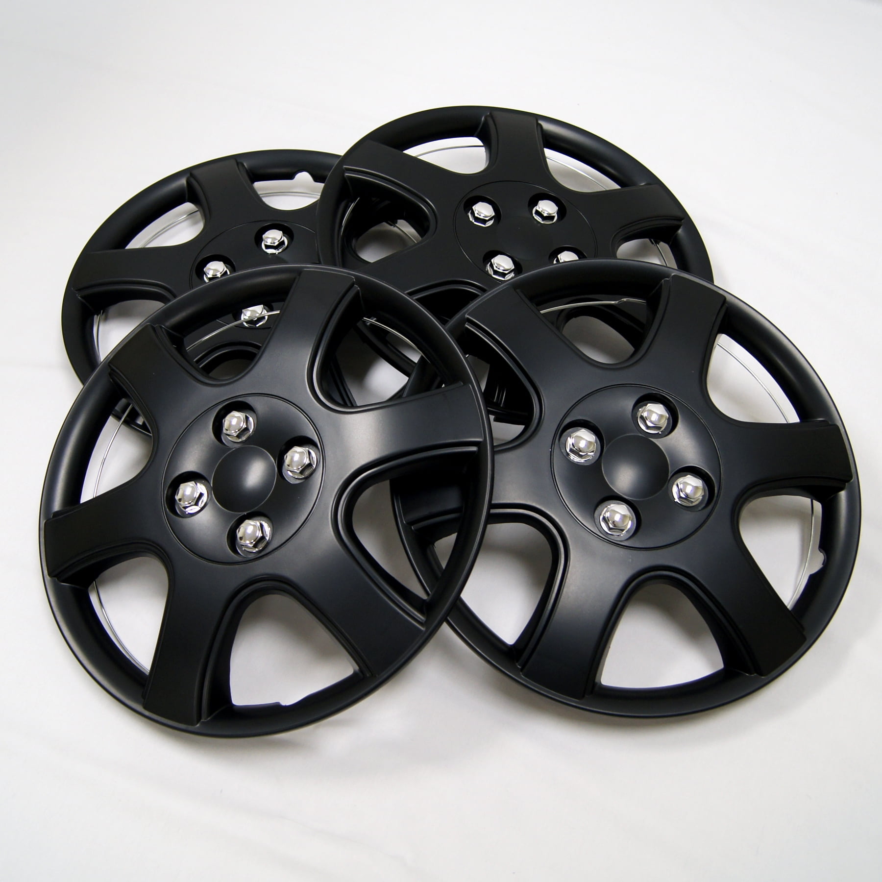 TuningPros WSC-005B14 ハブキャップ ホイールスキンカバー 14インチ マットブラック 4個セット 並行輸入品 TuningPros WSC-026B17 RIM CAR TIRE 17\" Matte Black Hubcaps - Set