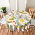 thumbnail image 6 of Easter Tablecloth Round 60 inch Easter Bunny Table Cloth Cover with Spring Boho Flowers Cute Rabbit Happy Easter Eggs Washable Table Decoation for Dining Kitchen Holiday, 6 of 6