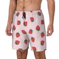 thumbnail image 2 of Haiem Strawberry Floral Mens Swim Trunks with Compression Liner 2 in 1 Swimming Shorts Stretch Swimwear Quick Dry,Board Shorts-X-Large, 2 of 9