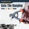 thumbnail image 6 of POWERTEC Parrot Head Tile Nippers for Glass, Ceramic, Porcelain, and Mosaic, Ergonomic Soft Grip, Heavy Duty Blades Cuts and Trim Tile Up to 2/5" Thick (71902N), 6 of 6
