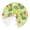 thumbnail image 2 of Daiia Cute Dinosaurs Cartoon Drawing Merry Christmas Tree Skirt , Xmas Large Lace-up Tree Skirt, Santa Snowflakes Rustic Home Decorations New Year Party Farmhouse Decor-36", 2 of 7