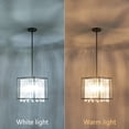 thumbnail image 7 of ZHLWIN Dining Room Light Fixture, 15.74 inch Round Lndustrial Farmhouse Chandelier Black Metal Crystal Pendant Light for Kitchen Island Dining Room Living Room Flat, 7 of 7