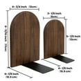 thumbnail image 3 of Aspire 1 Pair Small Black Walnut Bookends, Non-Slip Book Ends for Heavy Books, Wood Book End Supports for Shelves and Books, 3 of 7