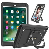 Fintie Case for iPad 9.7 inch 5th/6th Gen & iPad Air 2 - Dual-Layer Cover with Multi-Functional Grip Stand, Black
