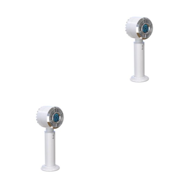Toystoory Reemplazo de ventilador portátil de mano de color sólido al aire libre 3 engranajes interruptor de botón alimentado por batería Blanco 2Conjunto