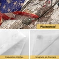 thumbnail image 5 of No Hook Shower Curtain with Snap in Liner, Retro USA Flag Star and Berry Waterproof Fabric Bathroom Curtain Mesh Top Window, Wooden Texture Shower Curtains 60x72in, 5 of 9