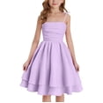 thumbnail image 3 of Bainana Girl'S Summer Party Dress Sleeveless Suspender Dresses Lightweight Breathable Kids Formal Wear Dress Purple Size 15-16 Years, 3 of 6