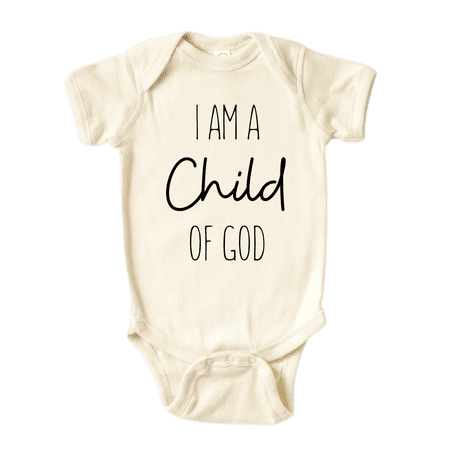 I Am A Child Of God Shirt Premium Custom Baby Clothes Unisex Baby Announcement Gift for Mom Newborn Outfit 6-9m Natural