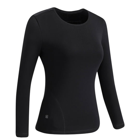 jovati Black Long Sleeve Body Suit Woman Back Intelligent Fever Knitted Keep Warm Long Sleeve Heating Underwear Blouse Tops Black Long Sleeve Tops