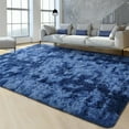 thumbnail image 2 of Softlife Super Soft Plush Tie Dye Velvet Rugs for Home Decor,Fluffy carpet For Living Room,Bedroom,Kids Room,4' x 6',Light Navy, 2 of 7