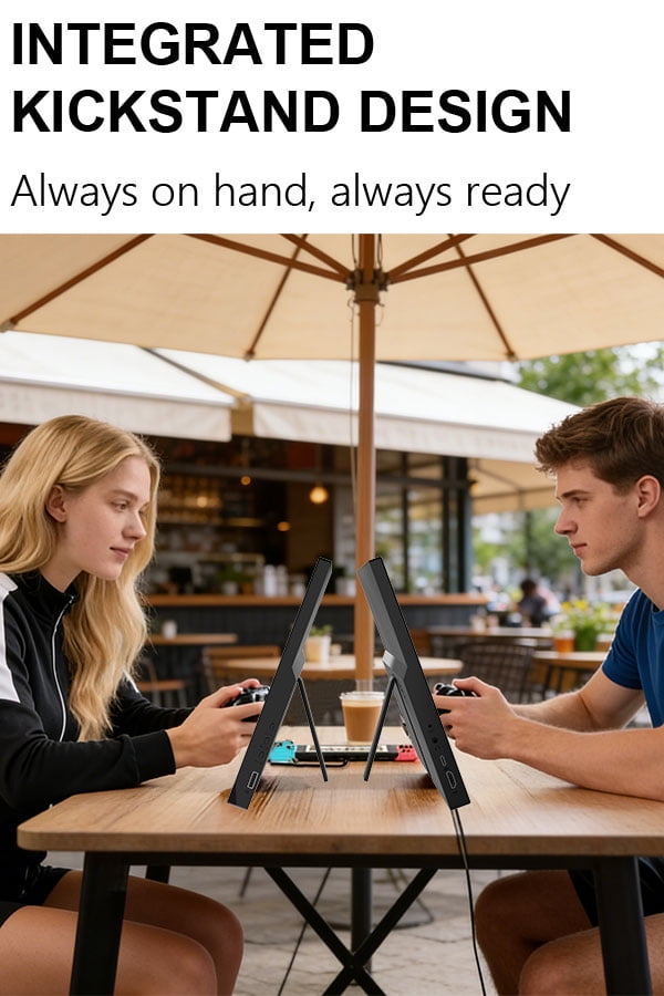 17.3 Inch Non-Touch Portable Monitor, 1600x900 HD Resolution, External Second Monitor for Laptop, PC, Phone, Gaming Devices