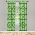 thumbnail image 3 of Ambesonne Green Leaves Curtains, Summer Botany Branch, Pair of 28"x84", Emerald, 3 of 5