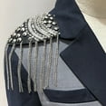 thumbnail image 3 of Eosunjian Shoulder Tassels Epaulet Chain Tassels Rivets DIY Clothes Decor Men Women Shoulder Board Badge Brooch Business Suit Accessories Golden, 3 of 12