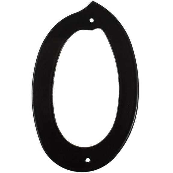 Smooth House Number, #0, 4 Inches, Matte Black by Stone Harbor Hardware