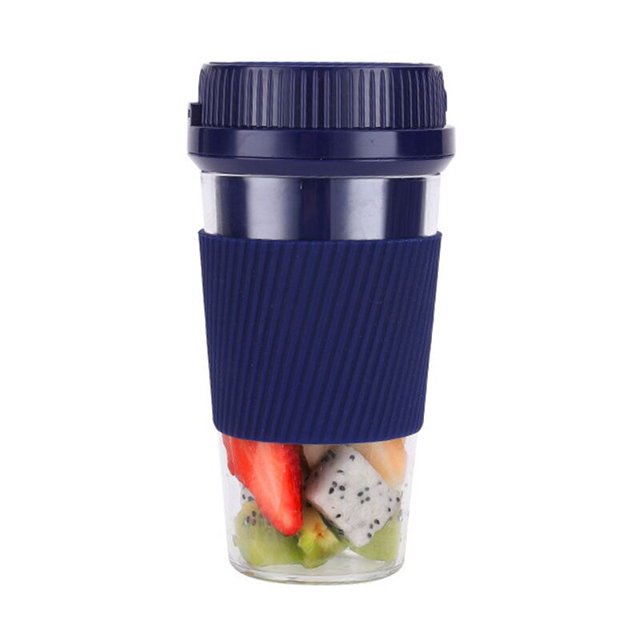 Electric Juicer Blender USB Rechargeable Fruit Blender Cup Smoothie Maker Multi-Function Food Processor (Blue)