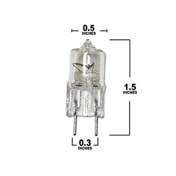 1 X FEIT 120v JCD G8 BiPin Base Clear Finish Halogen 20w Bulbs