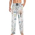 thumbnail image 3 of Men's Pajama Pants with Pockets Sleepwear Lounge Pants Stretch Casual Unicorn Hand Drawn, 3 of 6