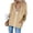 Khaki, variant on Women's Hooded Sweatshirt Solid Color Fleece Sweater Slim Zipper Drawstring Japanese Sweatshirt Long Sleeve Jacket with Pockets Olive Green XS