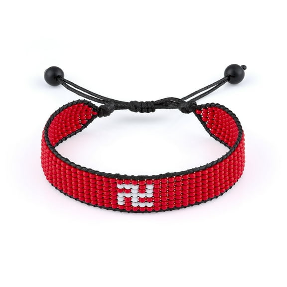 Hong Kong Flag Bracelet: Handmade, Adjustable Beaded String, Boho Jewelry, Unisex Patriotic Gift