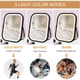 thumbnail image 3 of YEKKOPT Black Travel Mirror with Lights, Small LED Makeup Mirror with Lights,Portable Desk Mirror 1200mAh Battery,3 Color Modes,Dimmable Touch Screen, Tabletop Folding Compact Mirror,Women Gift, 3 of 7