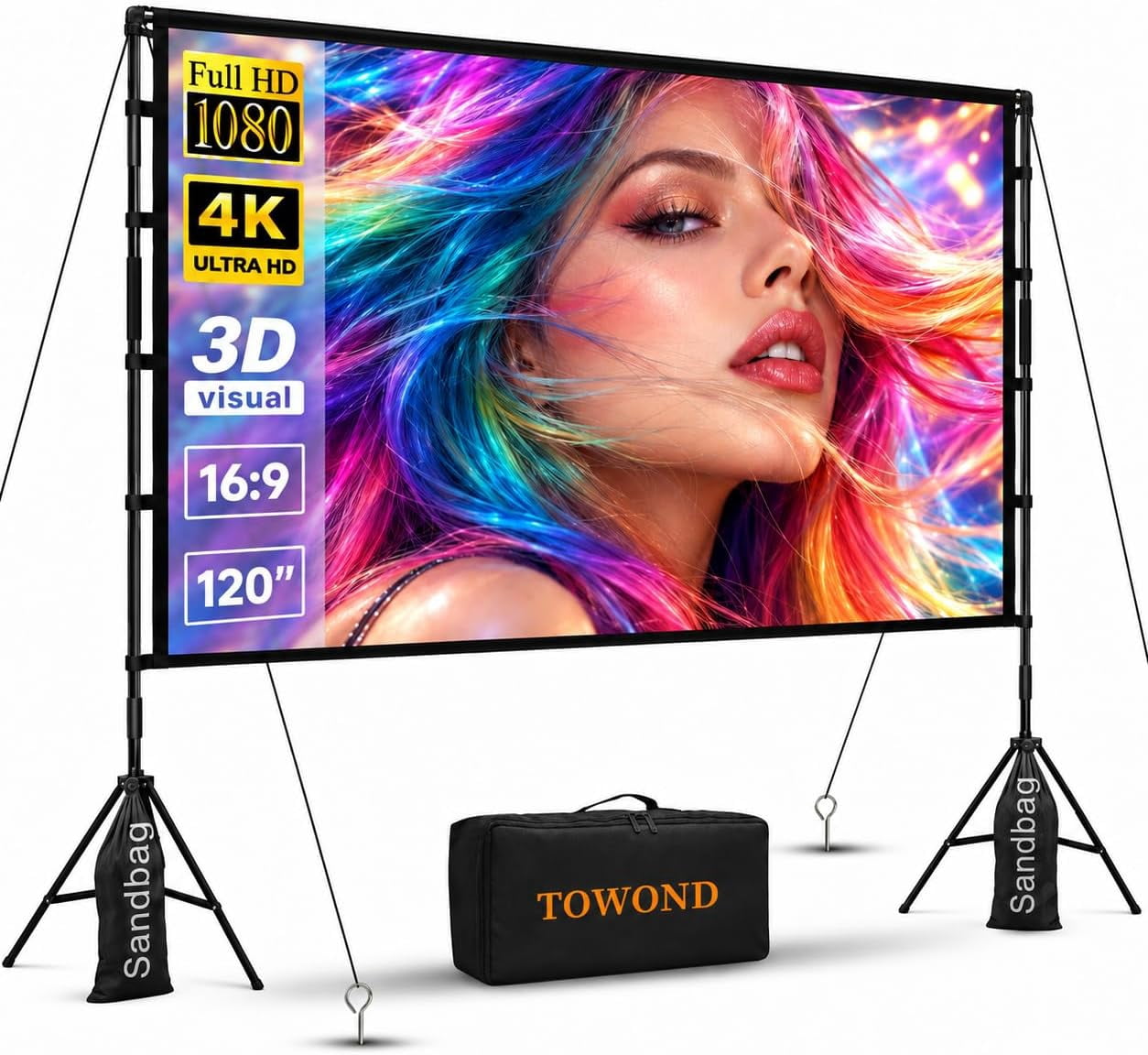 ZENY, Projection Projector Screen, 90 x 55 inches, White - Walmart.com