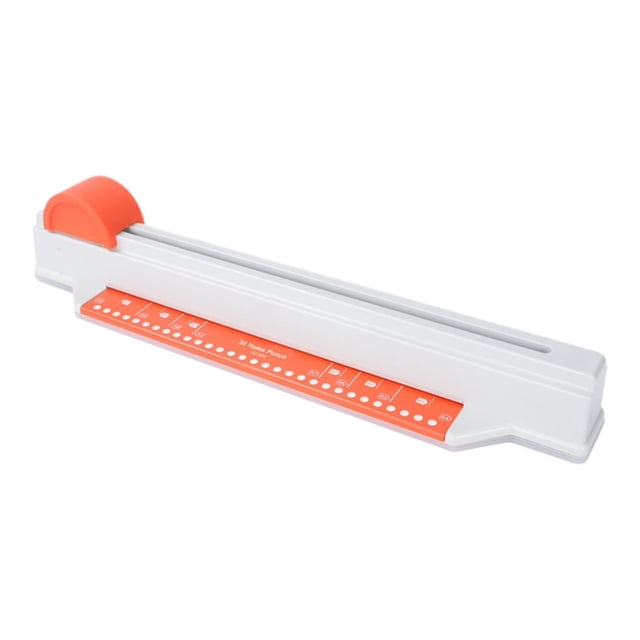 Perforadora de 30 agujeros para papel, perforadora manual de 5 hojas A4/30 agujeros, compacta, para hojas sueltas Naranja