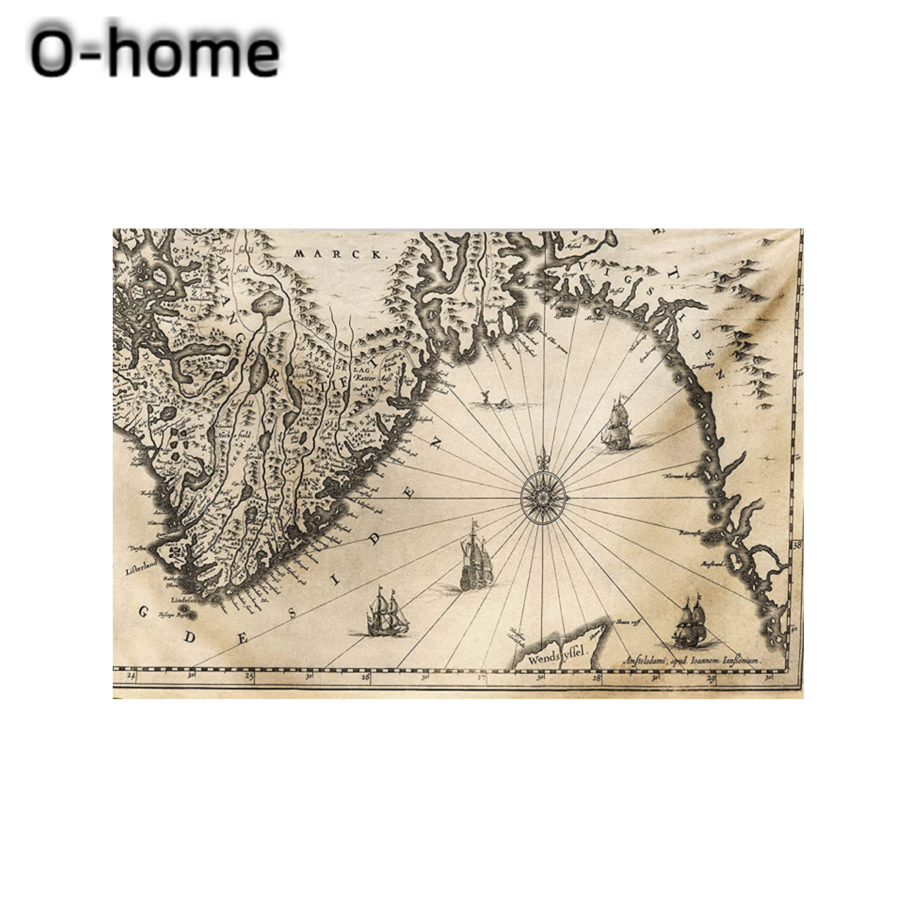 World Map Tapestry, Map of Southern Part of the Norway Vikings World 