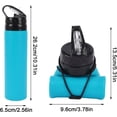 thumbnail image 2 of Botella de agua plegable de silicona de 600 ml Botella de agua plegable a prueba de fugas Botella de agua deportiva de silicona sin BPA Botellas de agua plegables ultraligeras y enrollables para gimna, 2 of 5