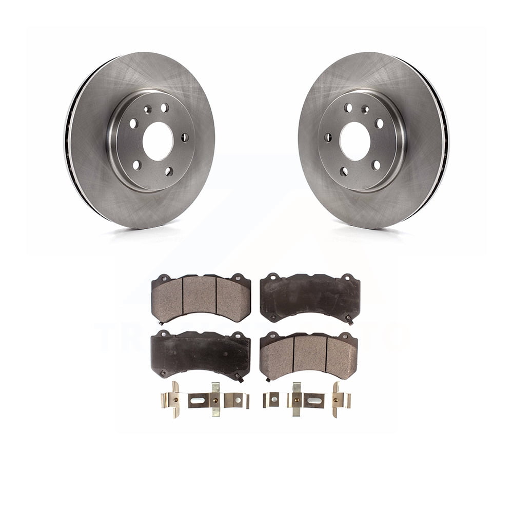 Front Disc Brake Rotors And SemiMetallic Pads Kit For 2014 Cadillac CTS V with Wagon Coupe
