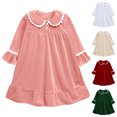 thumbnail image 3 of VNKIDY Toddler Girls Long Sleeve O-Neck Bathrobe Velvet Sleepdress Princess Dress Kids Baby Clothes Sets Outfits Sets Cute, 3 of 3