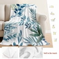 thumbnail image 5 of Navy Blue Leaves Blanket Soft Cozy Warm Throw Blanket for Couch, Plush Fuzzy Flannel Fleece Blankets for Sofa, Summer Botanical Farmhouse Watercolor Leaf Bed Blankets Gifts for Men, 30"x40", 5 of 9