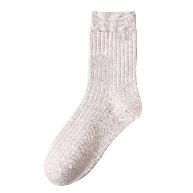 Solid Color Vertical Strip Socks Mid Tube Socks Classic Casual Comfort Cotton Socks