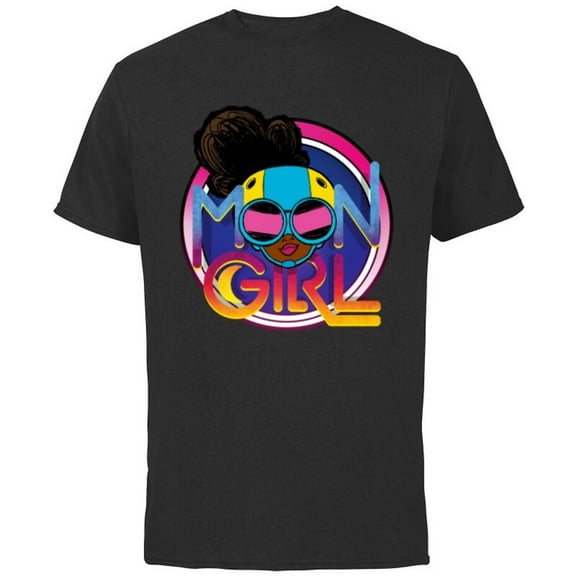 Marvel Moon Girl and Devil Dinosaur Logo with Goggles - Short Sleeve Cotton T-Shirt for Adults - Customized-Black