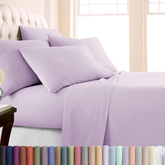 Southshore Fine Linens Bed Sheet Set, 6 Piece Extra Soft Brushed Microfiber Deep Pocket Sheet Set with 4 Pillowcases, Fits Mattresses up to 16 inch, Full, Lilac