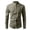 Green, variant on Men's Loose Denim Shirt Long Sleeve Button Up Stand Collar Solid Casual