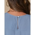 thumbnail image 5 of DARING DIVA Women's Dressy Round Neck Ruffle Sleeve Work Tops XS Blue Gray, 5 of 6