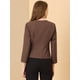 thumbnail image 5 of Oficina de trabajo mujer Allegra K sin cuello cremallera abrigo corto traje chaqueta Café S, 5 of 6