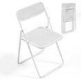 thumbnail image 2 of BONNLO Folding Chair Modern Iron Frame Accent with Woven Texture Pane White,12pack, 2 of 10