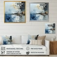 thumbnail image 4 of Designart "The Abstract Painting Of Grey And Blue Lakes" Landscape Lake River Floater Framed Wall Art Prints, 4 of 5