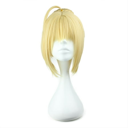 Unique Bargains Wigs for Women 11" Gold Tone Wigs with Wig Cap Medium Long Hair