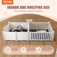 thumbnail image 2 of VEVOR Boîte de Mise Bas pour Chien 93.3 x 48.4 x 18.1 Po Double Zone PVC avec Rails Tapis de Propreté, 2 of 9
