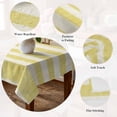 thumbnail image 5 of Yellow Striped Table Cloth Waterproof Tablecloths, Farmhouse Vintage Stripes Tablecloth Dining Table Cover for Kitchen Party Tabletop Outdoor, Square Tablecloth 60x60 Inch, 5 of 9