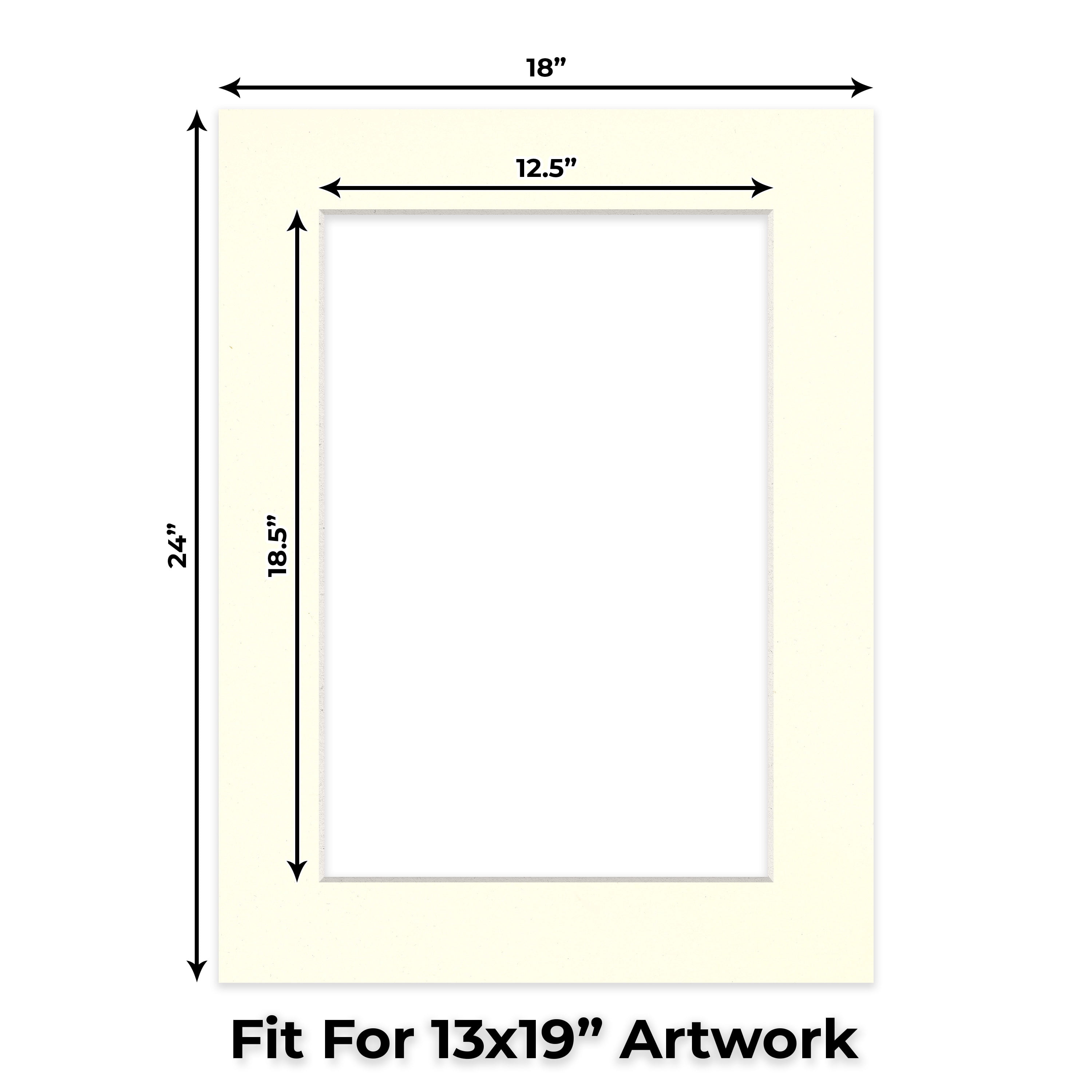 Cream Linen Picture Frame Mat for 18x24 Frames - Fits 13x19 Photos - 10 Mats