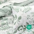 thumbnail image 5 of Cozy Comfort Full Comforter Set - White & Green Floral Comforter, 3-Piece Cute Botanical Bed Set, Fluffy Soft Summer Comforter, Includes 2 Pillow Shams, 5 of 5