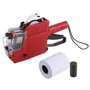 MX-6600 10 Digits 2 Lines Handheld Price Labeller Tag Gun Labeler Label Pricing Gun With 5 Rolls White Tags Sticker