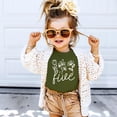 thumbnail image 3 of Five Floral 5th Birthday Shirt for Toddler Girls Fifth Birthday Outfit White on Military Green Shirt 5-6, 3 of 4