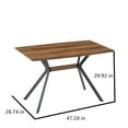 thumbnail image 4 of Modern Minimalist Black Metal Dining Table 47.24x28.74x29.92 Inch Kitchen Office Table with Beveled Edges - Stylish Design for Home Decor, 4 of 13